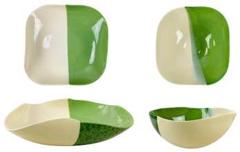 Vietri Italian Pottery Two-Tone Serving Bowl & Platter (2-Piece Set) - #S9-3