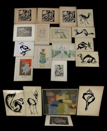 Elfrieda Sprado (American, 1927-2023) Drypoint Etchings, Linoleum Block Prints & More - #S12-4
