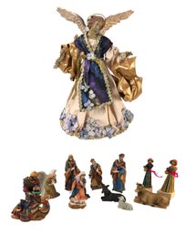 Angel Christmas Tree Topper, Nativity Figures & Straw Dolls - #S12-1