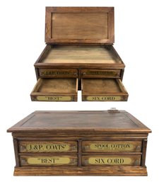 Antique J.P. Coats Oak Spool Cabinet - #W1