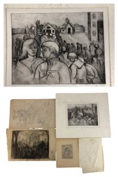 Pencil Sketches, Charcoal Drawings & Artist's Proof, Anne Neumark (American, 1906-1997) - #S5-3