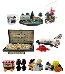 Danbury Mint Airstream Scene, 1940s Cowboy Tin Toy (WORKS), S&P Shakers & More - #S2-3