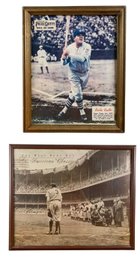 Babe Ruth Police Gazette Hall Of Fame & Babe's Farewell At Yankee Stadium Framed Prints - #BR-5