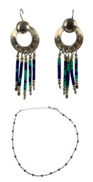 Vintage Sterling Silver Dream Catcher Earrings & Necklace Set - #JC-R