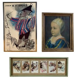 Collection Of Framed Art Prints By Ben Shahn, Anthony Van Dyck & Harrison Fisher - #BR-5