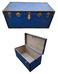 Vintage Blue Steamer Trunk - #FF