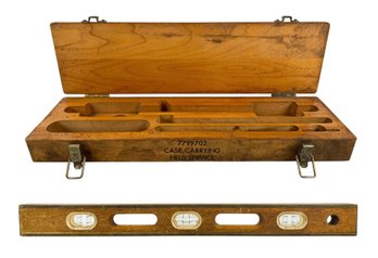 Vintage Wood Field Service Case & Wood Spirit Level - #S17-2