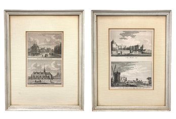 Framed Dutch Village Etchings - #S12-2