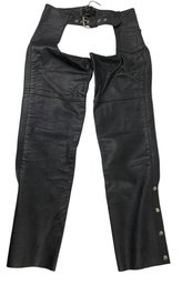 FMC Black Leather Motorcycle Riding Chaps - #S1-2