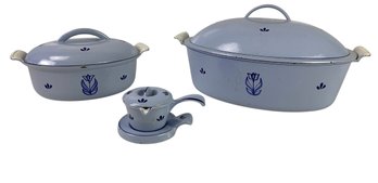 DRU Holland Enameled Cast Iron Dutch Oven #35, Casserole Dish & Butter/Sauce Warmer - #S17-1