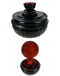 Antique Burmese Lacquered Offering Bowl (6-Piece Set) - #S17-3