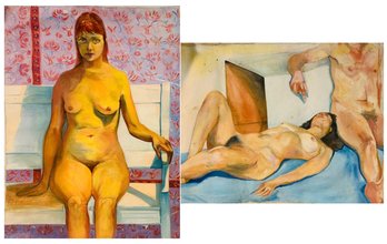 Double-Sided Nude Study Oil On Canvas Painting - #S8-5