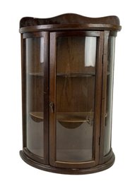 Wall Mount Curved Wood & Glass Display Cabinet - #S18-1