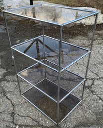 Chrome & Glass 4-Tier Display Shelf / Bookshelf - #SC