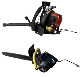 Craftsman Speed Start Gas Chainsaw & Wen Hornet 16-Inch Electric Chainsaw - #SC