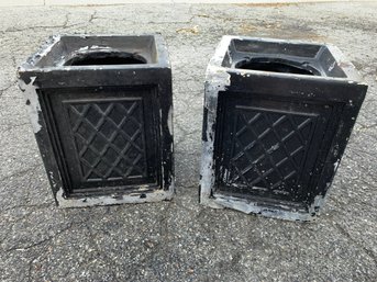 Black Painted Outdoor Patio Planters - #BR