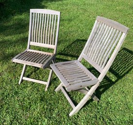 Teak Wood Folding Garden Chairs (Set Of 2) - #BR-3