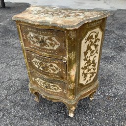 Italian Florentine 3-Drawer Bedside Table - #BR