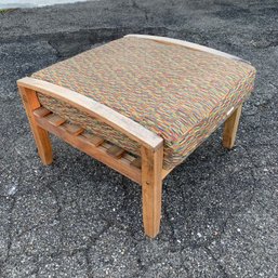 Teak Wood Indoor / Outdoor Ottoman With Removable Cushion - #BR