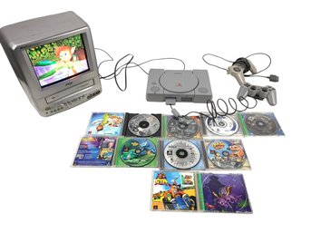 Sony Playstation One Game Console With Games & Controllers (WORKS) - #S4-2