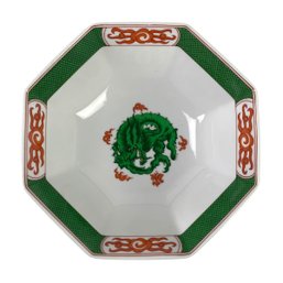 Fitz & Floyd Dragon Crest Green 8-Inch Octagonal Vegetable Bowl - #S8-2