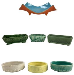 McCoy Pottery Dog Bowl, Planters, Candy Dish & Wave Knob Planters - #S12-1