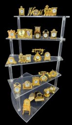 Collection Of Miniature Gold-Tone Battery Operated Clocks - #S19-2