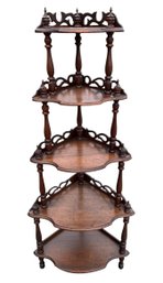 Victorian-Style Wooden 5-Tier Corner Shelf - #SC