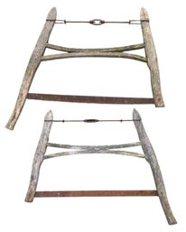 Antique Wooden Buck Saws (Set Of 2) - #S8-F