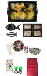 1950 Swedish Fish Trivet, Alesse Egg Cups, Japanese Imari, Wedgwood Vase & More - #S19-2