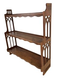 Vintage Gothic Revival-Style Wall Mount Bookshelf - #B4