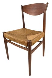 Mid-Century Modern Teak Rush Seat Dining Chair - #FF