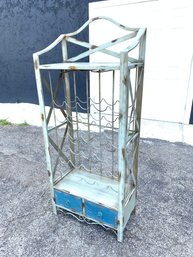 Distressed 30-Bottle Metal Wine Rack - #BR