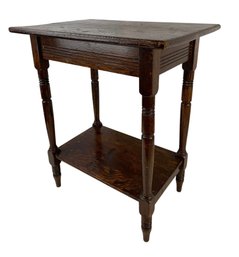 Antique 2-Tier Wood Side Table - #FF