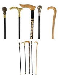 Collection Of Carved Wood Walking Sticks - #SW-10