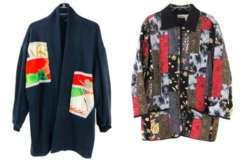 Embroidered Japanese Style Cardigan & Chico's Patchwork Style Quilted Jacket - #CR