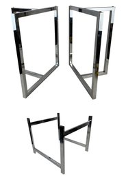 Polished Chrome Trestle Table Legs & Side Table Base - #FF