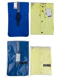 RAINS Roll-Top Waterproof Backpack & RAINS Weaterproof Long Jacket (Size L) - #S11-2