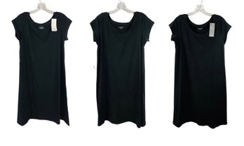 Eileen Fisher Organic Cotton Ballet Neck Stretch Jersey Dress (NEW & PRE-OWNED) - #S4-2