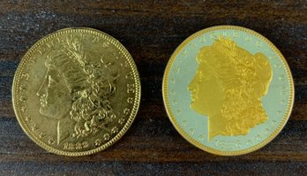 Gold Plated Morgan Dollar Novelty Magician's Coins - #JC-R