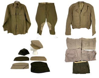 WWII US Military Wool Calvary Uniform, Jacket, Caps & Pants - #S1-2