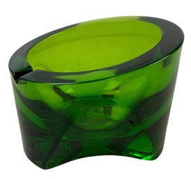Mid-Century Modern Avocado Green Viking Glass Ash Tray - #S10-2