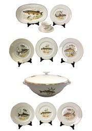Lorentz Hutschenreuther Hohenberg Bavaria, Germany 12-Piece Fish Dinner Service Set - #S10-2