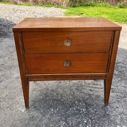 Mid-Century Modern 2-Drawer Nightstand - #BR