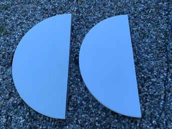 Portable Round White 4-Foot Folding Tables (Set Of 2) - #SC