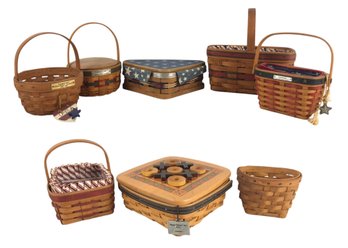 Collection Of Longaberger Baskets: Inaugural Baskets, Discovery Basket, Tic Tac Toe & More - #S3-2
