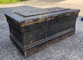 Antique Primitive Wood Trunk / Tool Chest - #BR
