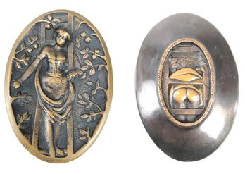 Art Nouveau Risque Bronze Trinket Dish - #FS-2