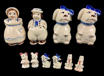 Shawnee Salt & Pepper Shakers: Dutch Couple, Mugsy, Minnie Mouse & Pluto - #S8-3