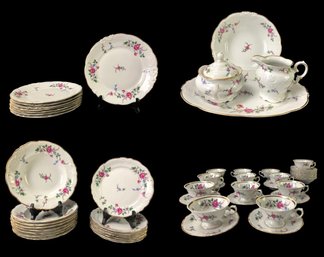 Walbrzych Sheraton Rose Fine China 57-Piece Dinner Set (Made In Poland) - #S13-2